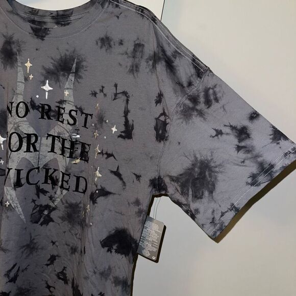 Disney Parks Gray Black Tie Dye Maleficent Tee Size Mens Large NWT - Picture 4 of 10